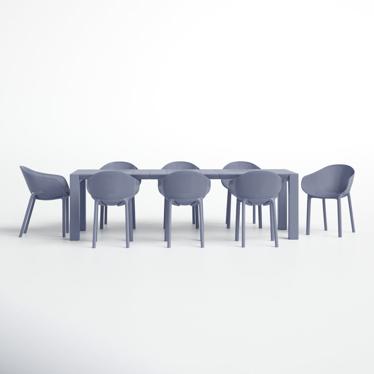 Siesta Air 11-Piece Dark Gray Resin Extendable Outdoor Dining Set