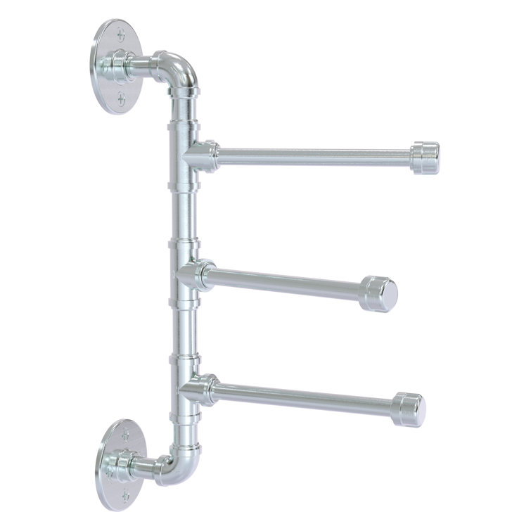 Polished Chrome Industrial Swing Arm Wall Mounted Towel Bar
