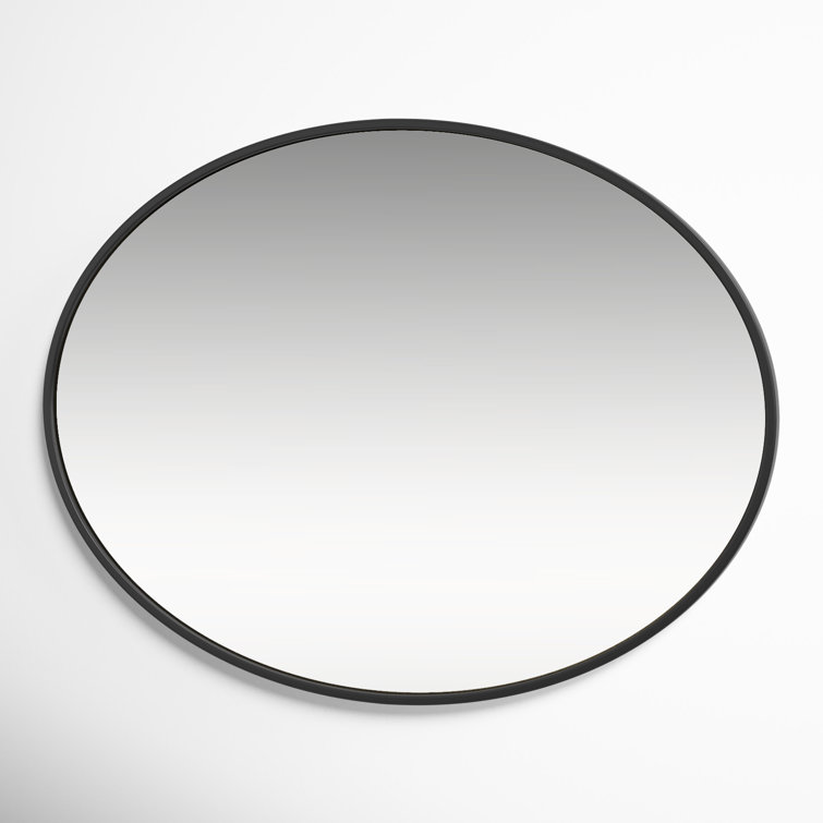 40-Inch Black Oval Metal Frame Mirror