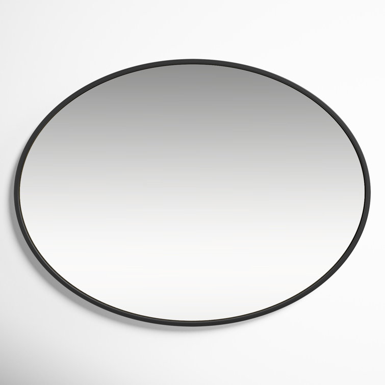 40-Inch Black Oval Metal Frame Mirror