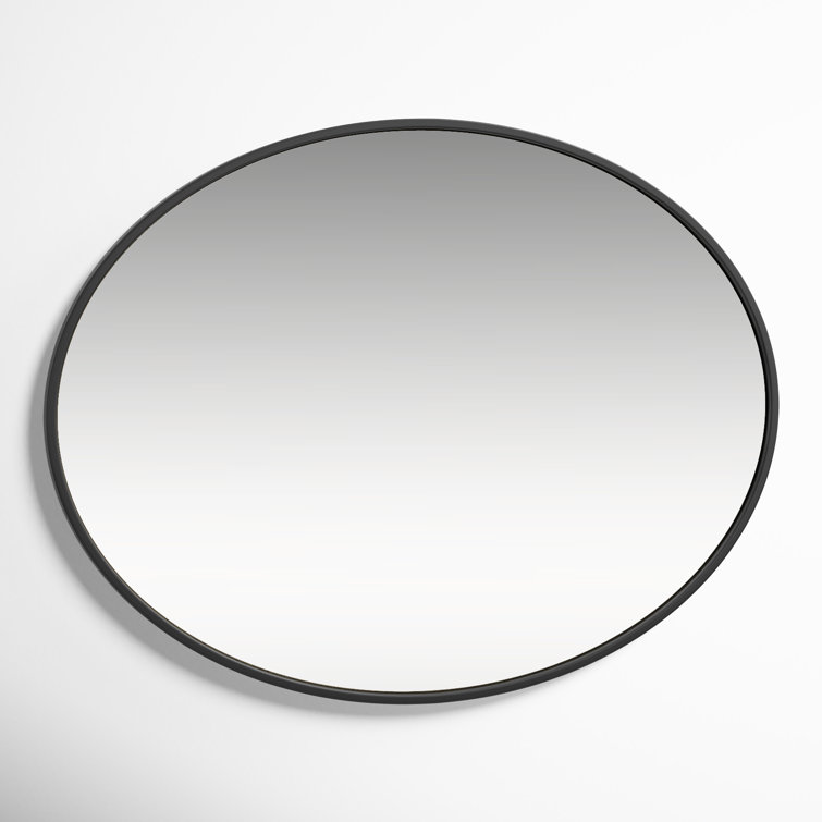40-Inch Black Oval Metal Frame Mirror