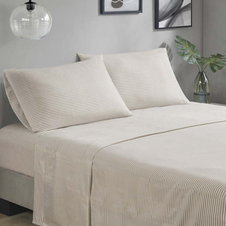 King Taupe and Grey Microfiber 7-Piece Bed in a Bag Set
