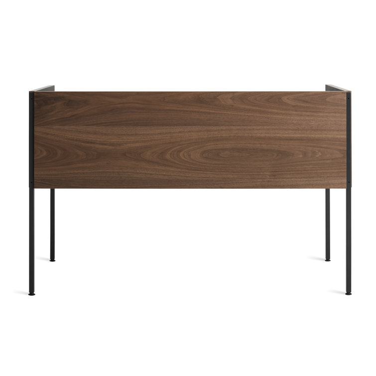 Walnut and Black Wood Desk with Drawer