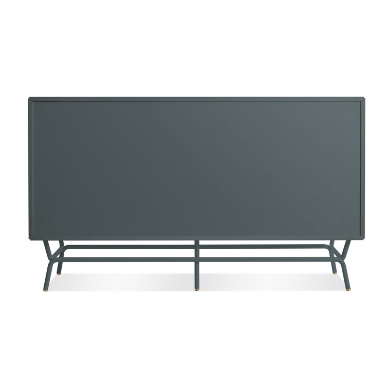 Marine Blue Mid-Century 6-Drawer Dresser with Soft Close