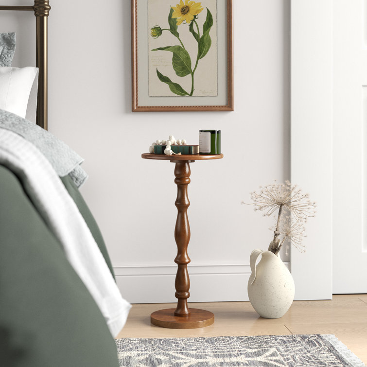 Handcrafted Brown Solid Wood Traditional End Table
