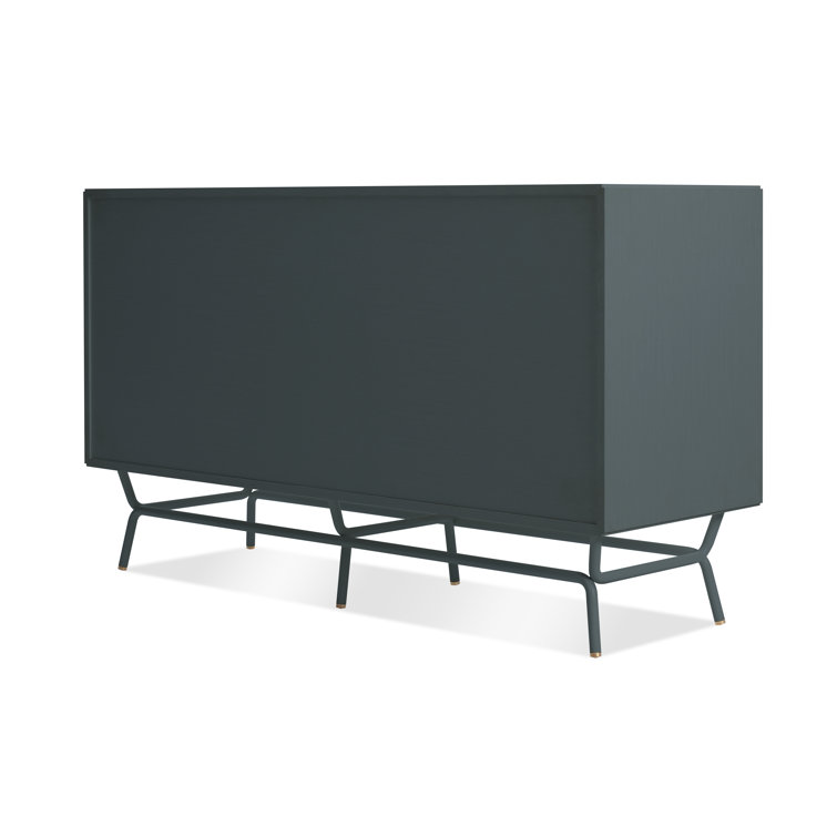 Marine Blue Mid-Century 6-Drawer Dresser with Soft Close