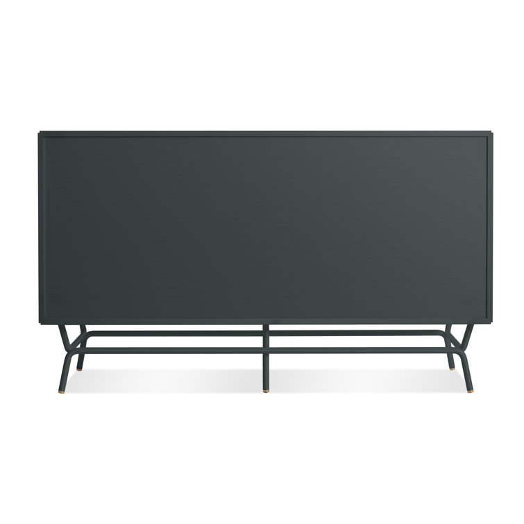 Navy Green Metal and Wood 6-Drawer Dresser