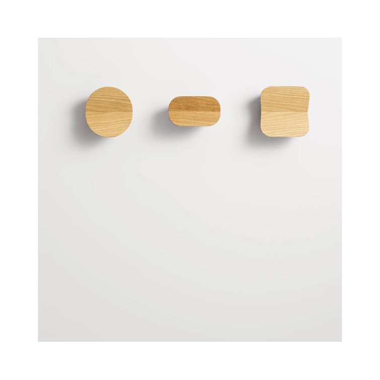 White Oak Round Wooden Wall Hook