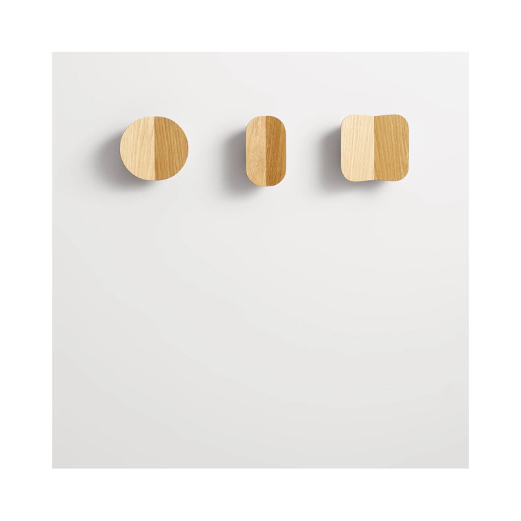 White Oak Round Wooden Wall Hook
