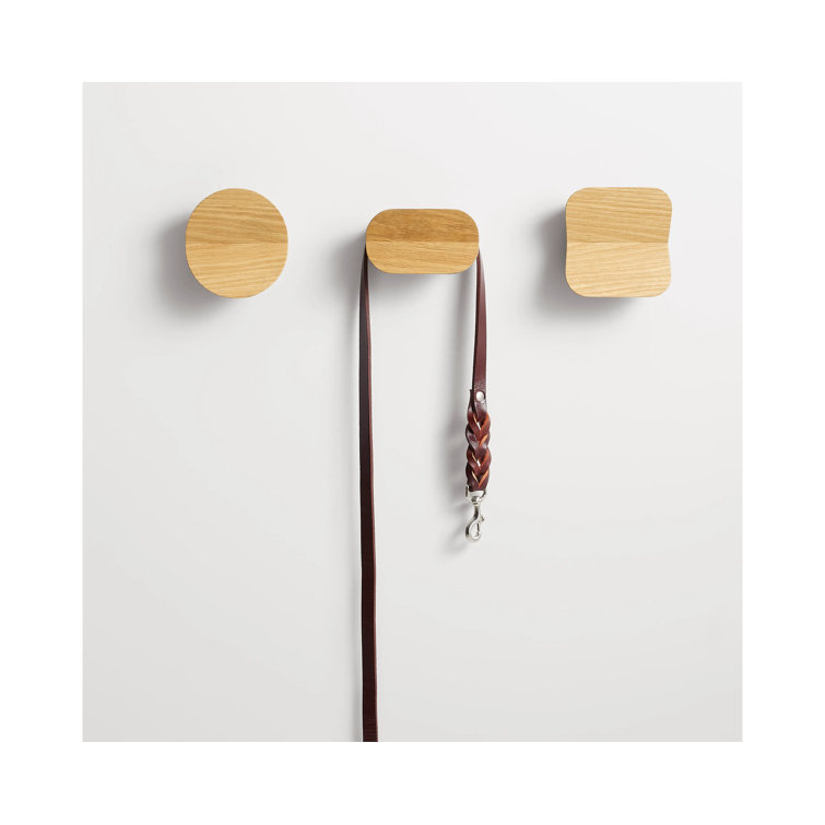 White Oak Round Wooden Wall Hook