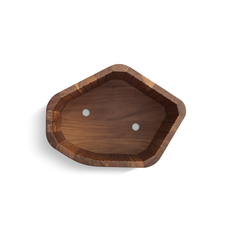 Acacia Wood Rectangular Side Table with Storage