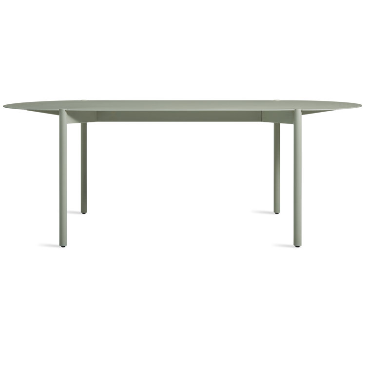 Gray Green Powder-Coated Aluminum Contemporary Dining Table