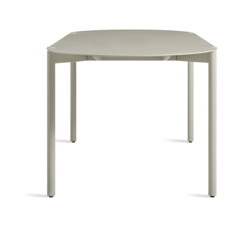 Putty Aluminum 82" Capsule Shape Dining Table