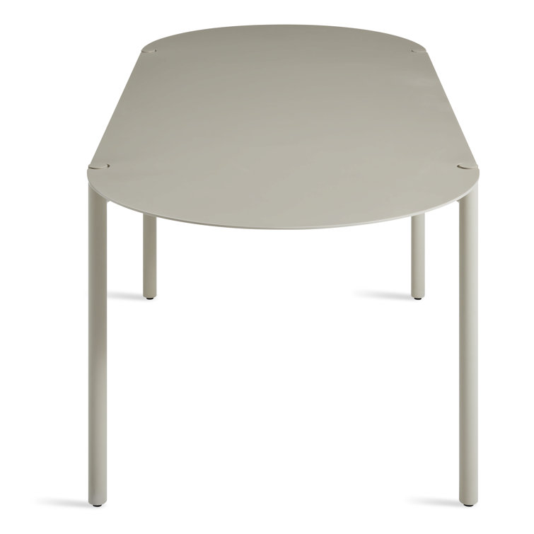 Putty Aluminum 82" Capsule Shape Dining Table