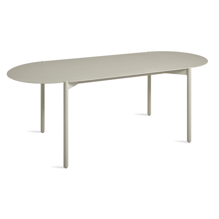 Putty Aluminum 82" Capsule Shape Dining Table