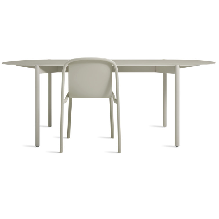 Putty Aluminum 82" Capsule Shape Dining Table