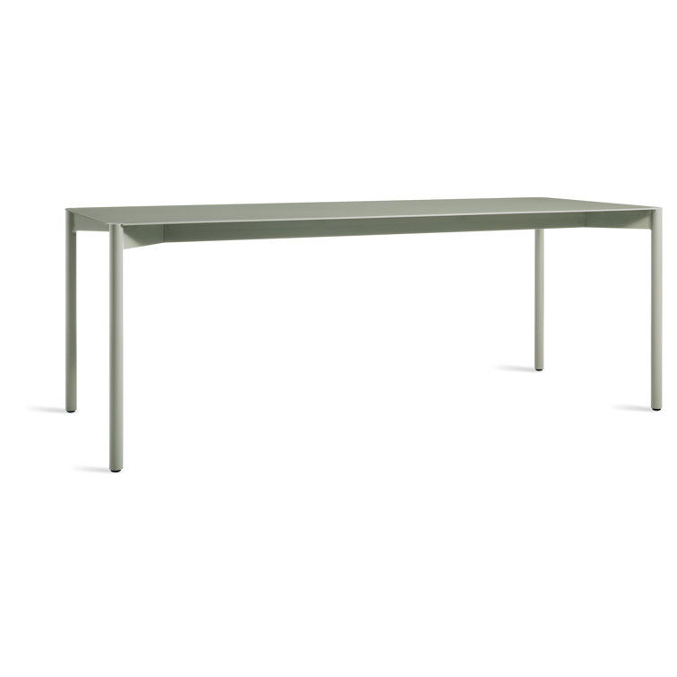 Gray Green Powder-Coated Aluminum 80" Dining Table