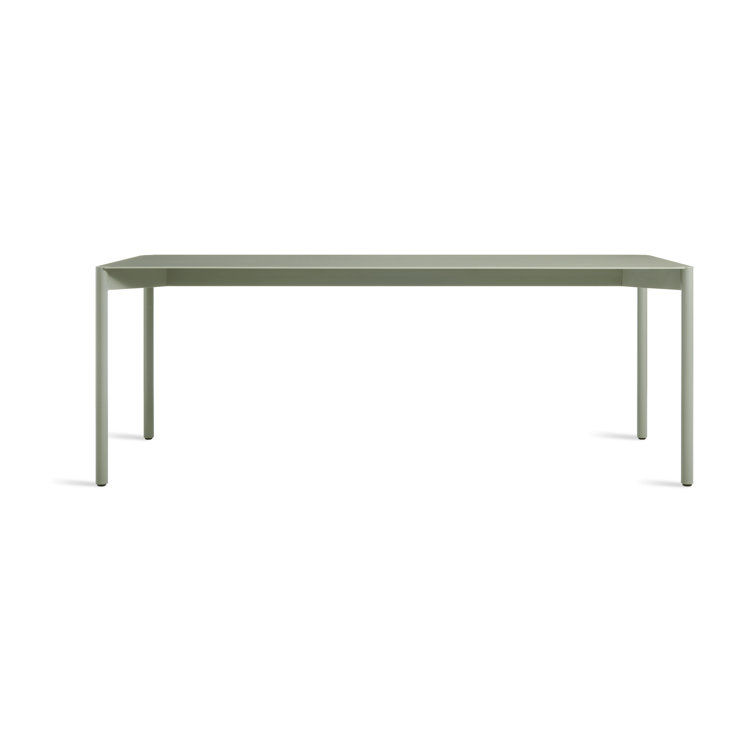 Gray Green Powder-Coated Aluminum 80" Dining Table