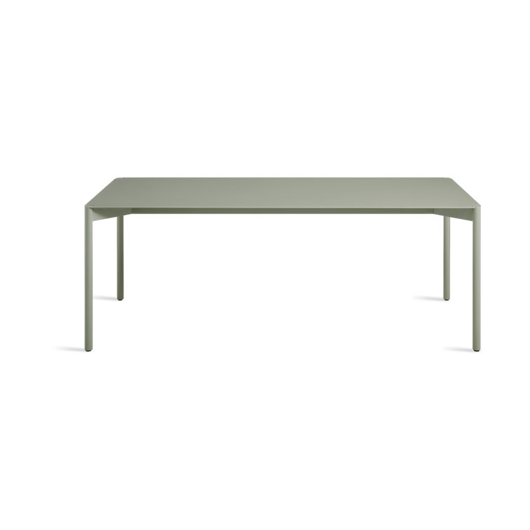 Gray Green Powder-Coated Aluminum 80" Dining Table