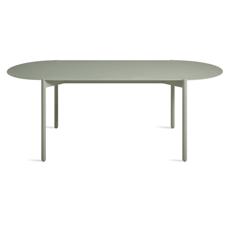 Gray Green Powder-Coated Aluminum Contemporary Dining Table