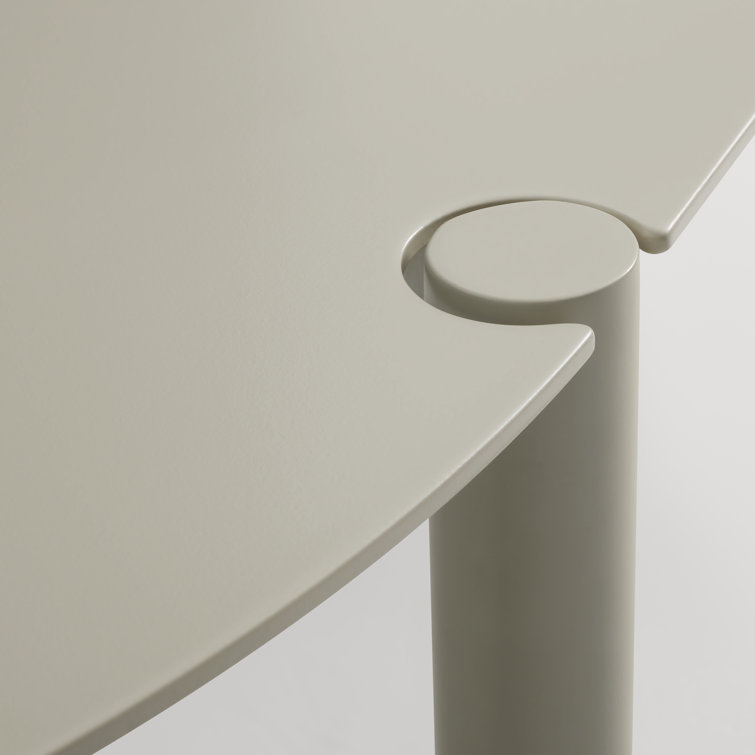 Putty Aluminum 82" Capsule Shape Dining Table