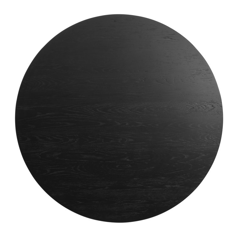 Black Ash 60" Round Solid Wood Dining Table