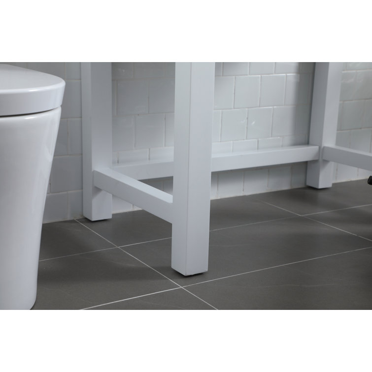 36 in White Freestanding Bathroom Vanity with Calacatta Marble Top