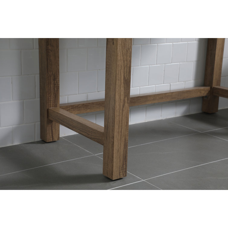 Hudson 42'' Natural Oak Single Bathroom Vanity with Marble Top