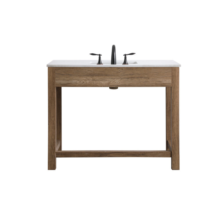 Hudson 42'' Natural Oak Single Bathroom Vanity with Marble Top