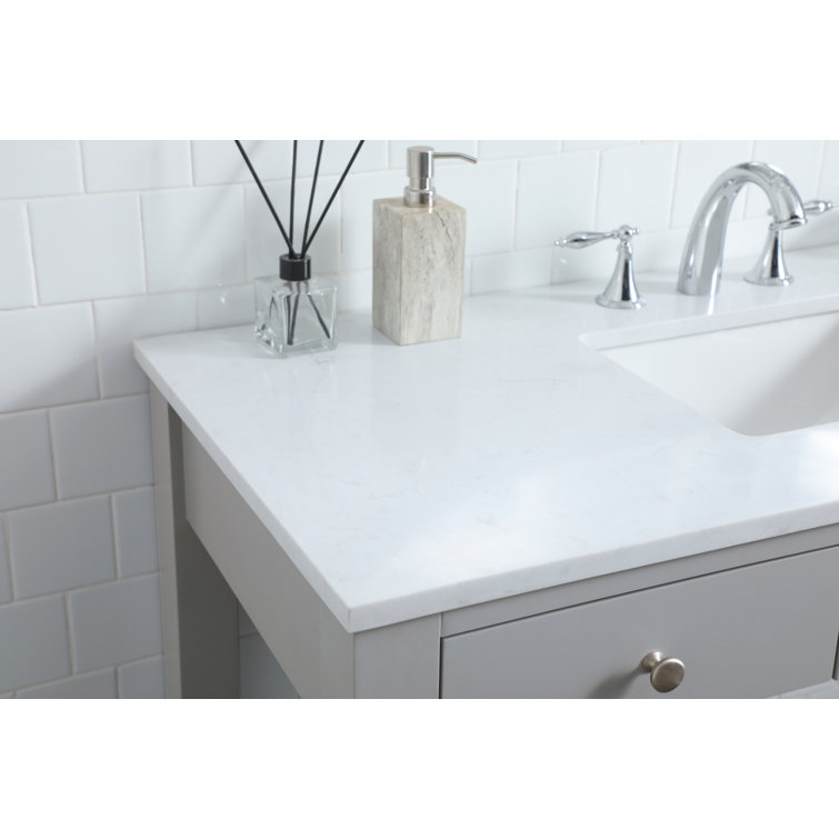 Hudson 48'' Gray Single Bathroom Vanity with Calacatta Marble Top
