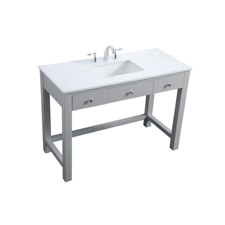 Hudson 48'' Gray Single Bathroom Vanity with Calacatta Marble Top