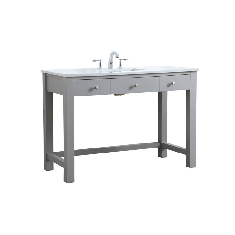 Hudson 48'' Gray Single Bathroom Vanity with Calacatta Marble Top