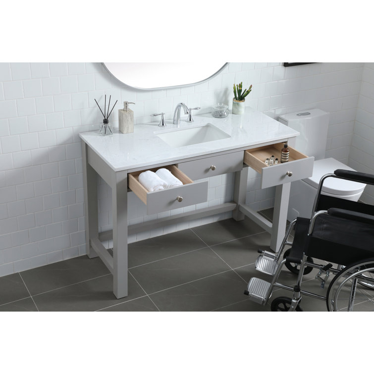 Hudson 48'' Gray Single Bathroom Vanity with Calacatta Marble Top