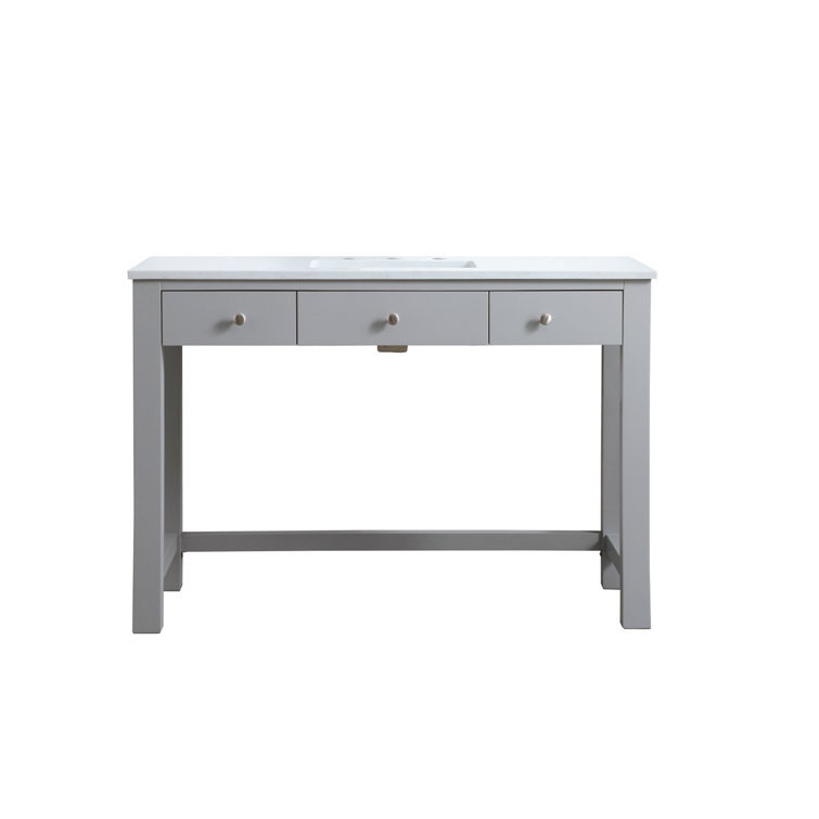 Hudson 48'' Gray Single Bathroom Vanity with Calacatta Marble Top