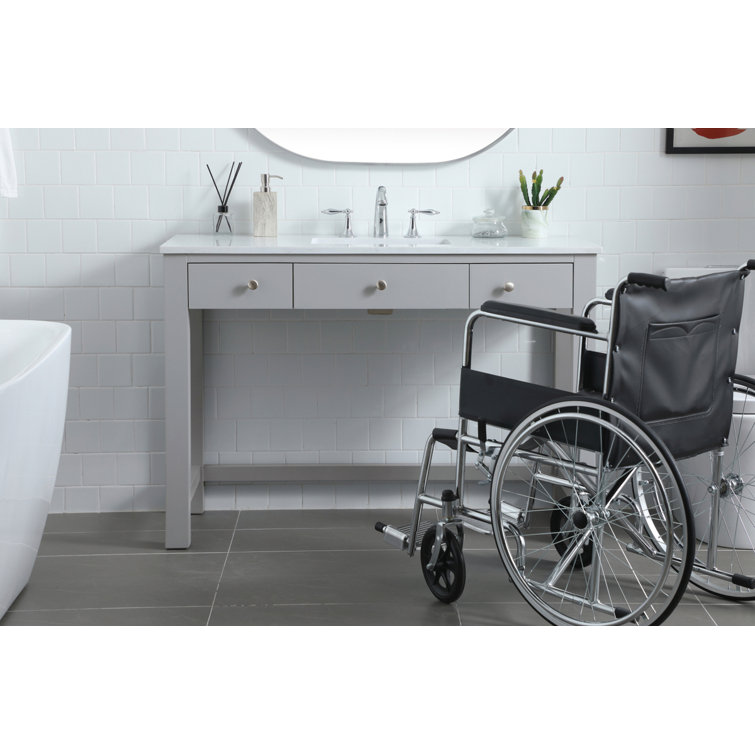 Hudson 48'' Gray Single Bathroom Vanity with Calacatta Marble Top