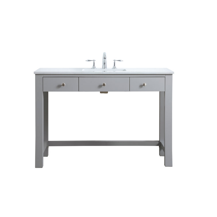 Hudson 48'' Gray Single Bathroom Vanity with Calacatta Marble Top