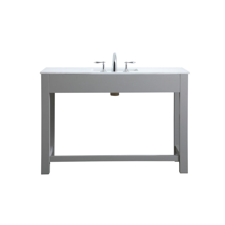 Hudson 48'' Gray Single Bathroom Vanity with Calacatta Marble Top