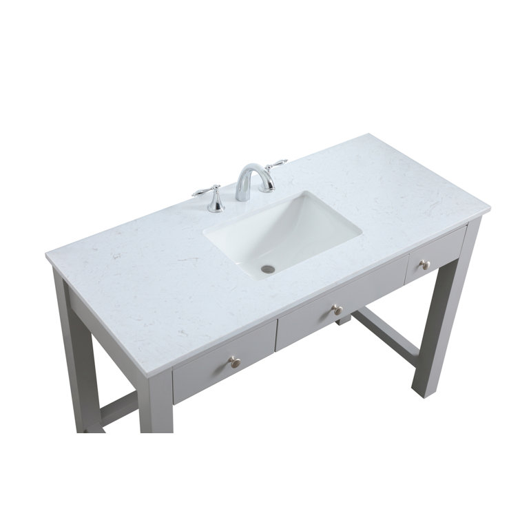 Hudson 48'' Gray Single Bathroom Vanity with Calacatta Marble Top