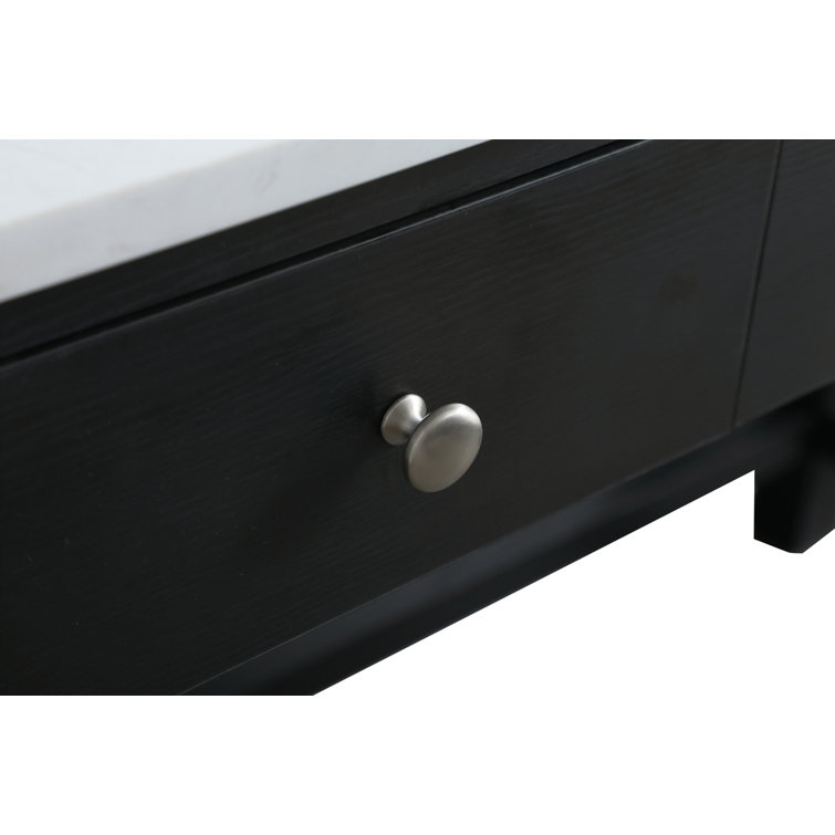 Hudson 48'' Black Freestanding Single Bathroom Vanity with Marble Top