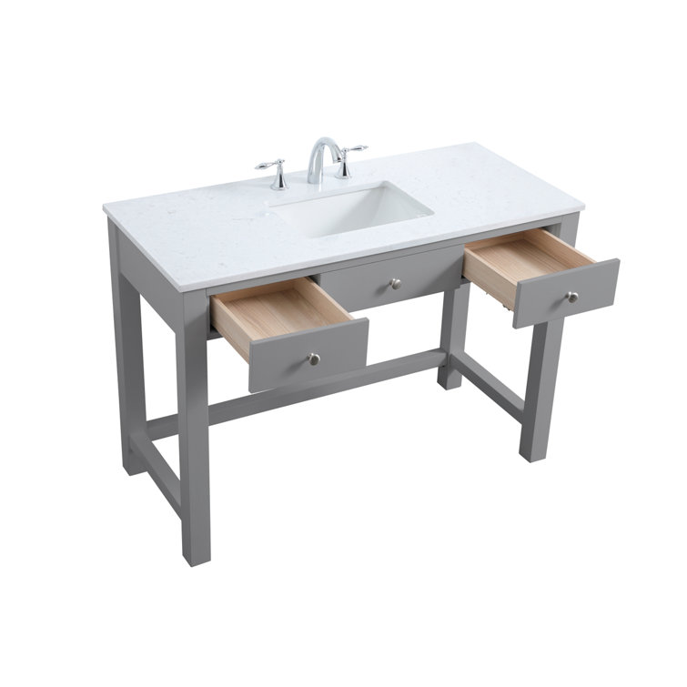 Hudson 48'' Gray Single Bathroom Vanity with Calacatta Marble Top