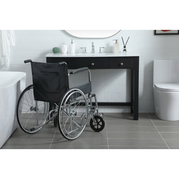 Hudson 48'' Black Freestanding Single Bathroom Vanity with Marble Top