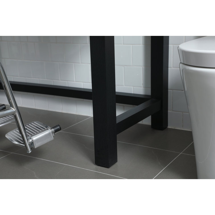 Hudson 48'' Black Freestanding Single Bathroom Vanity with Marble Top