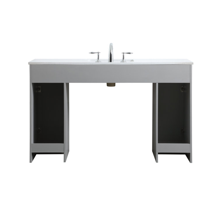 Cooper 54'' Grey Freestanding Bathroom Vanity with Marble Top