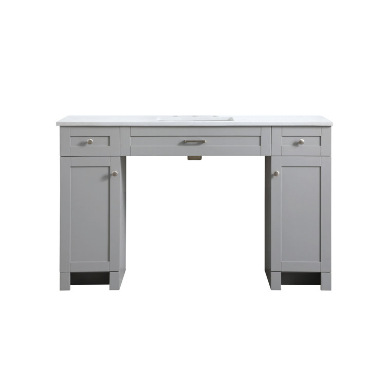 Cooper 54'' Grey Freestanding Bathroom Vanity with Marble Top
