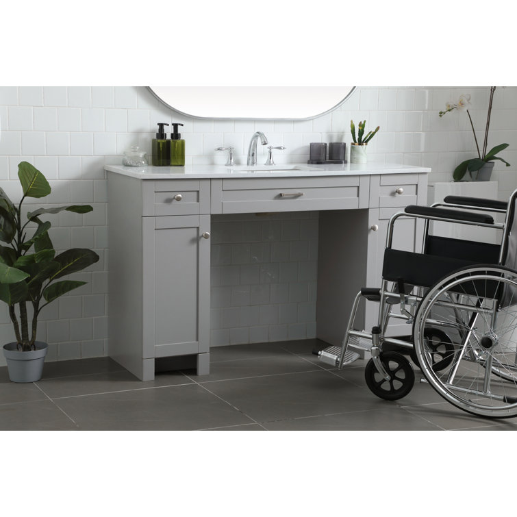 Cooper 54'' Grey Freestanding Bathroom Vanity with Marble Top