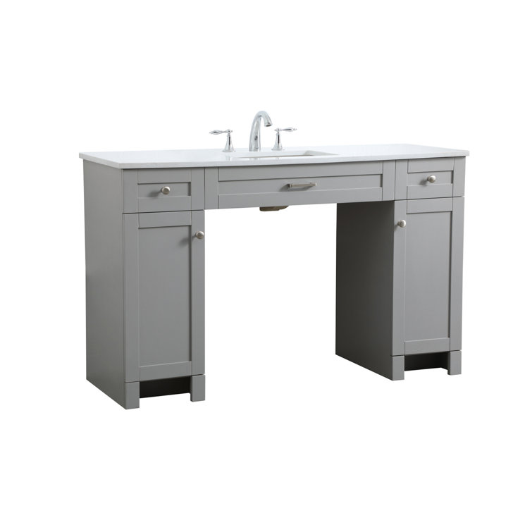 Cooper 54'' Grey Freestanding Bathroom Vanity with Marble Top
