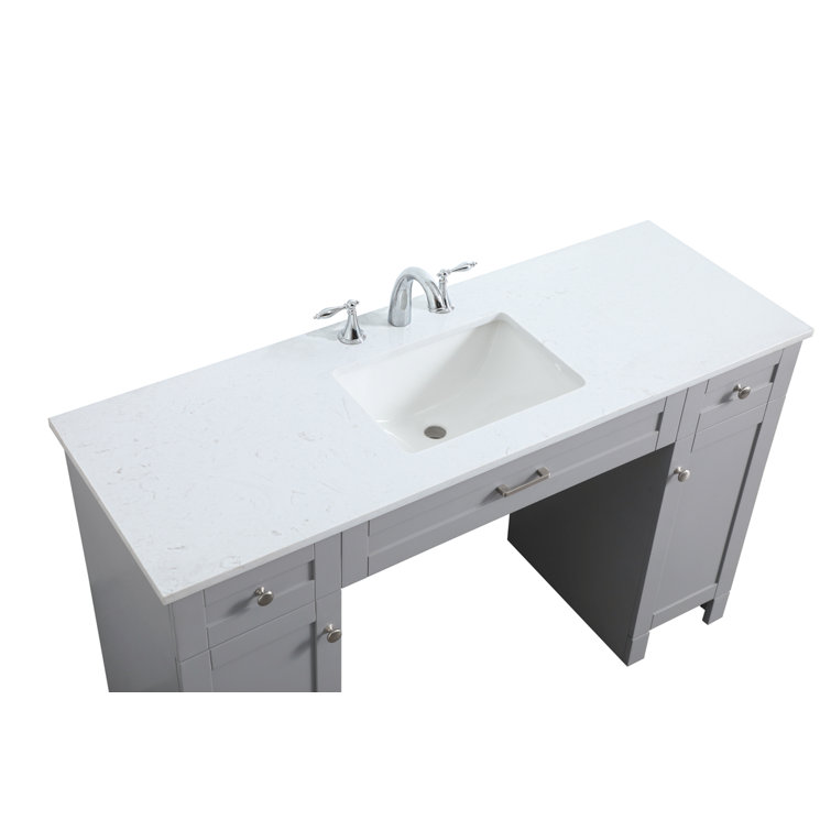 Cooper 54'' Grey Freestanding Bathroom Vanity with Marble Top