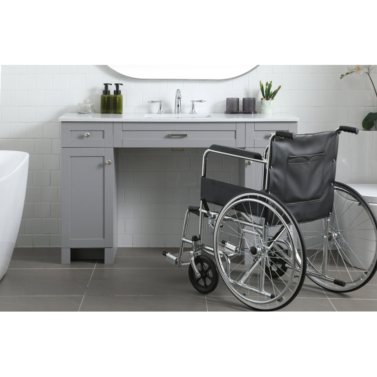 Cooper 54'' Grey Freestanding Bathroom Vanity with Marble Top