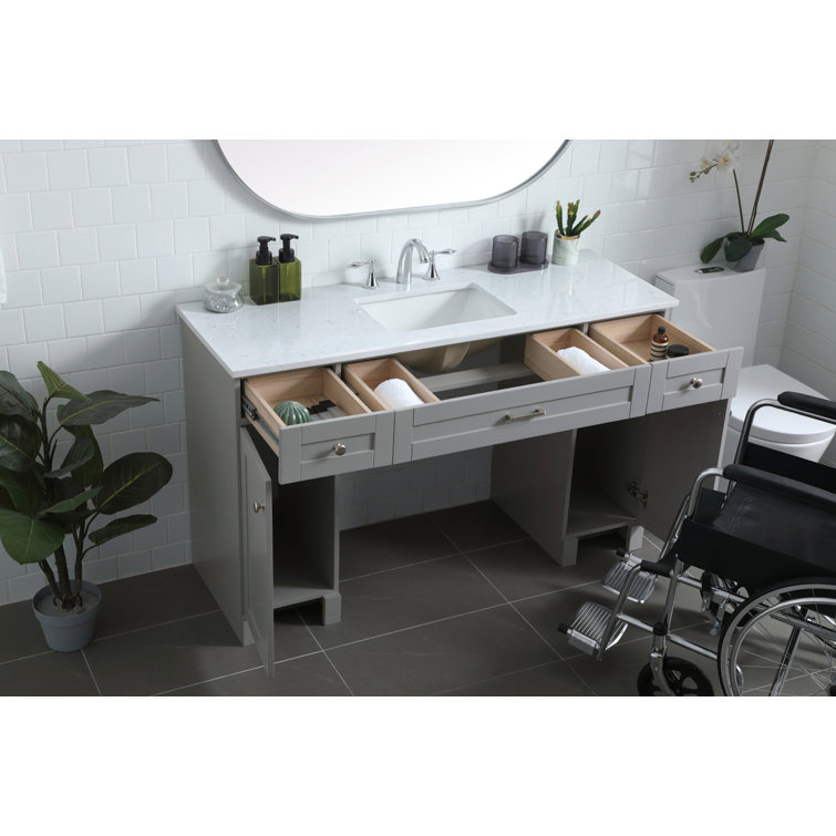 Cooper 54'' Grey Freestanding Bathroom Vanity with Marble Top