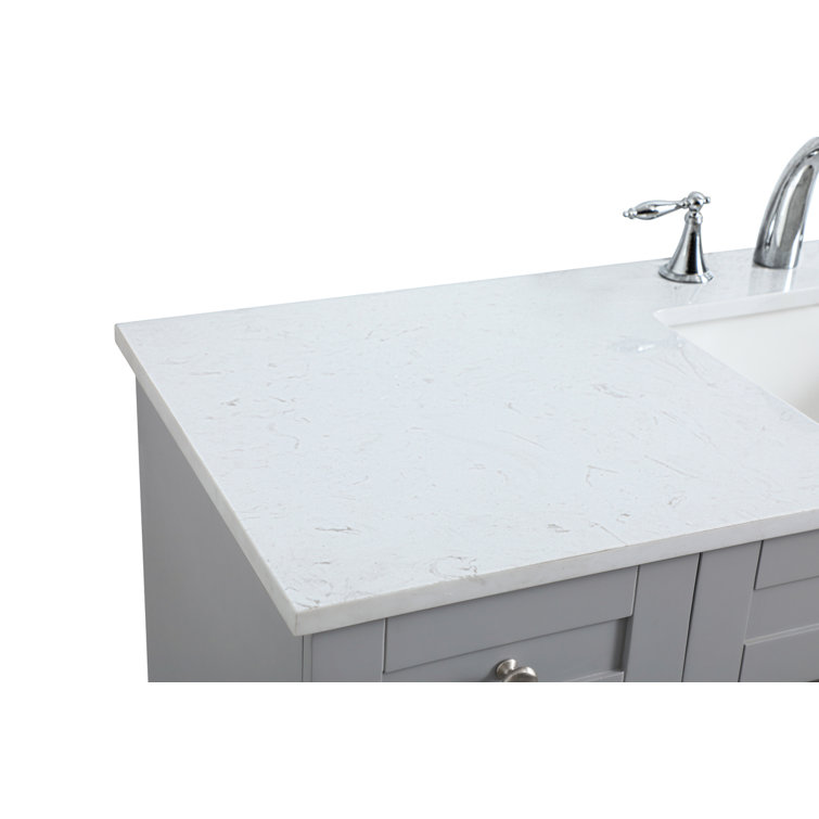 Cooper 54'' Grey Freestanding Bathroom Vanity with Marble Top